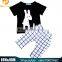 Ins Hot sale Cute Boy Summer Clothing Set Boutique Cotoon Children Clothes Toddler Baby Wearing