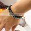 BRH0898 Fashion tiny faceted gem stone beads 3 layer macrame bracelet,fine stacking bracelet,Tri stone adjustable bracelet