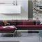 High quality modern fabric sofa colorful red antique corner sofa with chaise lounge