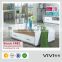 2016 hot selling white fancy glass&wood coffee table living room