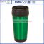2015 insulated plastic travel mug with stainless steel outer