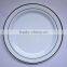 10 Pack -White with Silver Round Disposable Plastic Plate