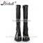 OEM ODM China manufacturer high quality ladies black patent flat heel boots