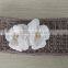 handmade knitted pattern crochet winter cotton headband for women
