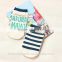 zhuji manufacturerer high quality low cut women striped boat socks wholesale