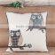 2015 Cartoon Owl the Embroidery Cotton and Linen Pillowcases Creative Home Cloth Art Sofa Cushion Cover