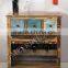 INDIAN RECYCLED WOOD WINE TROLLEY, WITH 3 DRAWER