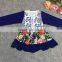 2015 children's boutique clothes frock for baby girl western autumn frock