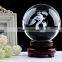 Custom crystal ball with 3d laser dargon