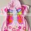 Velour printed Pink buttefly poncho towel baby robe pink baby towel robe