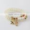 Fashion ocean style gold starfish sea horse nautical pearl bracelet