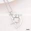 I Love You Key Split Heart Silver Plated Couple Love Necklace