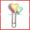 Double heart shaped pvc metal paper clips