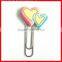 Double heart shaped pvc metal paper clips