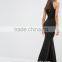 High-neckline Sequin embellished bodice Button keyhole back Choker Sequin Maxi Dress