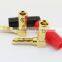 Right Angle 90 Degree 4mm Banana Plug 24K Gold Plated Speak Cable Connector Screw