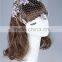stock selling design bride wedding dress,handmade billycock hair headwear accessories