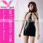 Beauty Mature Lady Leather Short Dress,Black Leather Dress