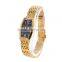 Fashion popular elegant gold tonneau lady watch 30m waterproof 316 stainless steel quartz watch