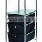 3 Drawer Rolling Tool Storage Cart with Black Drawers