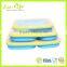 3-compartment 600+250+250ML 100% Pure Silicone color frame Collapsibe Lunch Box , Food Fruit Container