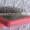 Plastic pink slicker brush for cat and dog pet