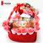 Romance red rose handmade flower basket