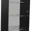 Acrylic counter top display case box lucite - black / clear rotating 360 with 4 shelves and lock