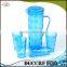 NBRSC set of 5 pcs plastic ps cold water jug drinking water kettle tea pot water jug with cups