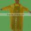 Cheap yellow disposable long raincoat for adult