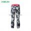 Quick Dry sublimation printed ladies gym running leggings shiny seamless yoga pants