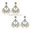 Vintage alloy plated with rhinestone gems statement earrings for women