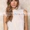 MGOO 2017 New Arrival Off White Jersey Crop Hoodies Custom 100% Cotton Plain Basic Sleeveless Running Tops