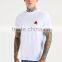 MGOO Latest Blank Organic Cotton T Shirts Mens White Fitness T Shirt Embroidered With Flora