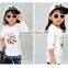 Hot Selling Girl's Fashion White Cotton Printed Long Sleeve t Shirt