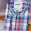 latest fashion designer button down shirt gingham plaid shirt