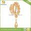 Gold copper opal hollowed-out flower long ear plug
