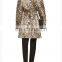 noble fashion women double-breasted animal print feminine winter coat