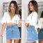 2017 Ladies short skirt designs sexy girl denim mini skirt