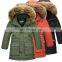 Children teenager winter hoodie down jackets with big real fur collar