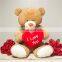 2018 New Brown Stuffed Plush Valentine Teddy Bear With Red Heart Wholesale Cute Kids Soft Plush Toy Huge Giant Teddy Bear