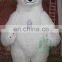 New arrival!!HI CE 3 meter inflatable polar bear for adult size,inflatable animal mascot costume for party with long hair
