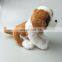 Lovely 20cm Switzerland plush Saint Bernard dog toys with barrel custom logo