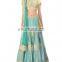 Sea Green Lengha Set with Golden Embroidery