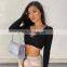 Women Long Sleeve Ladies T shirt Wholesale 2020 INS Hot Summer Blank Plain Crop Top