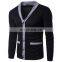 Custom Plain Varsity Longline Neckband Cardigan Knit For Men Fashion Acrylic Sweater