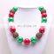 Christmas Girl Chunky Necklace bracelet 2pcs Set  bubble beads boutique Jewelry Sets Gift