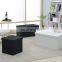 Reatai PVC leather folding square storage home stool foldable ottoman for clothes