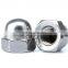 stainless steel fasteners ss304 ss316 ss410 409L din1587  hex domed cap nut
