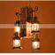 China wholesale rustic hanging pendant lamp iron and wood ceiling lamp